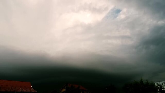Storm Clouds Moving Sky Timelapse Background Video Cinematic Thunderstorm Visual