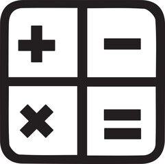 Fototapeta premium Basic arithmetic operations icon for calculator or mathematical functions applications