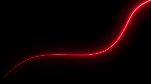 Abstract glowing neon lines waving copy space. Abstract equalizer background. red neon line animation