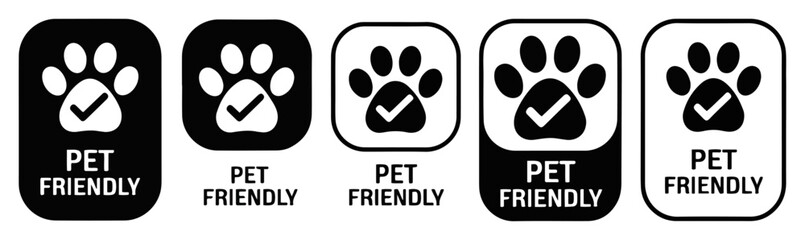 pet friendly icon label set