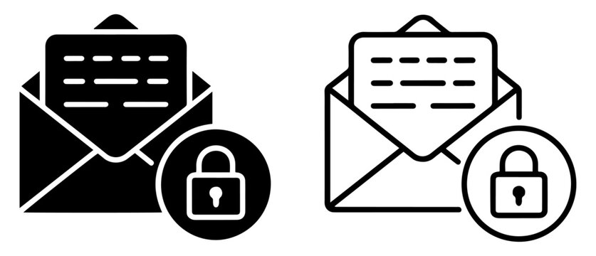 secure email password lock icon set