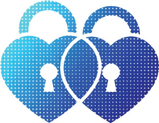 Interlocking Heart Padlocks Symbolizing Trust, Love, Security, and Emotional Connection in a Digital Modern Style