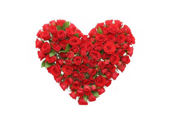 Heart Shape Made of Red Roses on Black Background