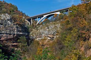 Old bridge on a mountain road