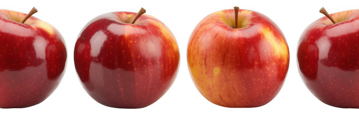 Red apples fruit healthy isolated on a transparent background