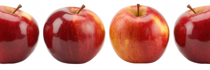 Red apples fruit healthy isolated on a transparent background