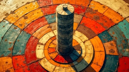 Colorful Collar Column Art Abstract Decorative Painting