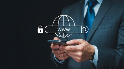 Secure internet browsing and mobile web technology concept
