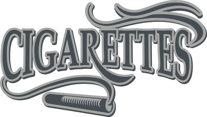 Cigarettes wordmark logo with retro typography design