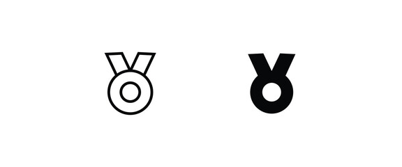 Approved or certified medal icon in a flat design. Rosette icon. Award vector, sign, symbol, logo, illustration, editable stroke, flat design style isolated on white linear