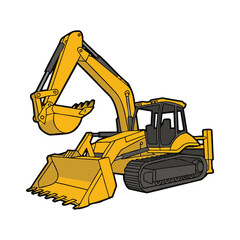 Yellow Excavator Construction Machine