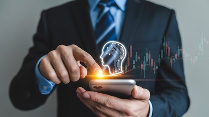 Business analytics and financial growth performance concept
