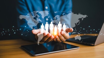 Global business teamwork and digital collaboration concept
