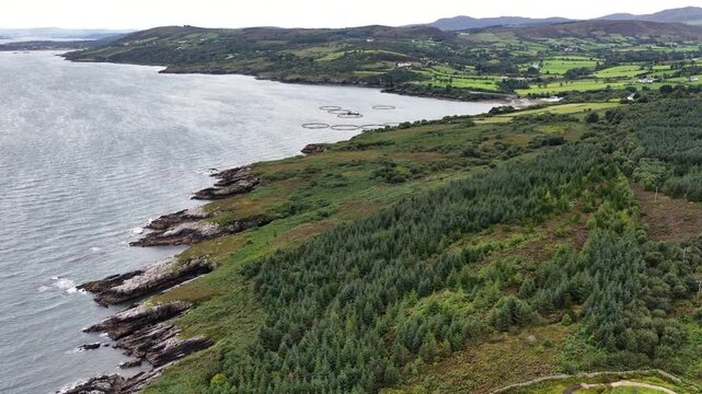 Aerial View of the Beautiful Coastline of Co Donegal on the Atlantic Ocean Ireland 
