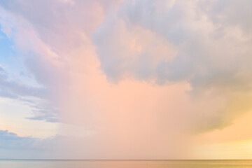 Cumulonimbus rain cloud landscape over the beach in Dongfang, Hainan, China