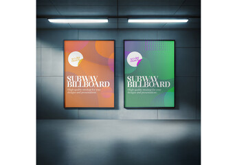 Subway Billboard Mockup