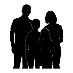 Family and parenting concept with a happy family silhouette