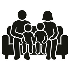 Family and parenting illustration with a silhouette