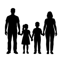 Family and parenting illustration with silhouette