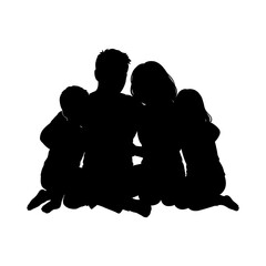 Family and parenting illustration with silhouette