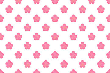 梅の花 シームレスパターン 水彩手描きイラスト 正月 背景