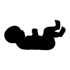 Baby peacefully sleeping in a serene environment silhouette