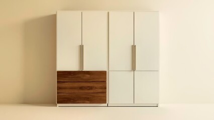 White brown color matching cabinet interior decoration