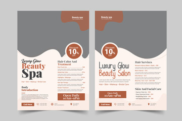 Beauty Salon A4 Price List Template | Elegant Spa & Makeup Service Pricing Flyer