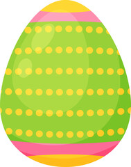 Colorful green Easter egg displaying decorative elements