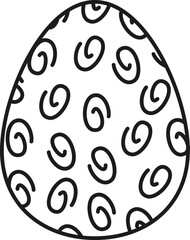 Easter egg drawing with spiral pattern ornament