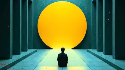 Artistic illustration of the giant circle solo traveler in the channel