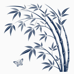 Obraz premium Bamboo plant with butterfly