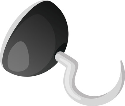 Pirate hook prosthetic arm cartoon illustration
