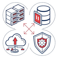 Obraz premium Data security and cloud integration