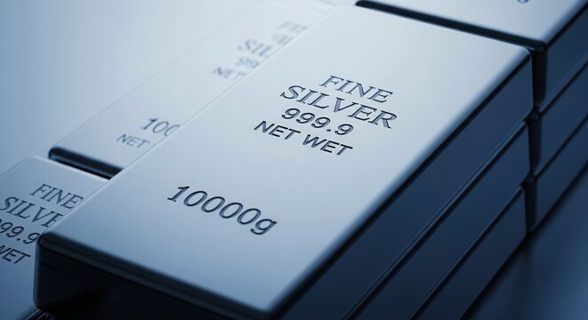 Professional Silver Bar Background for Banking, Trading and Market Graphics