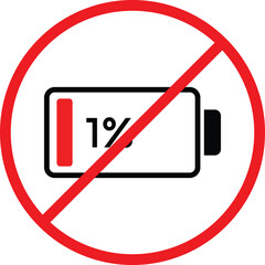 No Battery Symbols. Forbidden energy icons. Power cell restriction graphic design. Electronic waste and disposal signs
