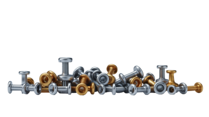 Set of Chrome Steel Bolts and Fasteners