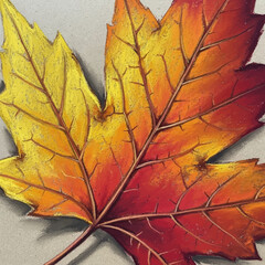Vibrant Maple Leaf Autumn Colors Detailed Close-Up.