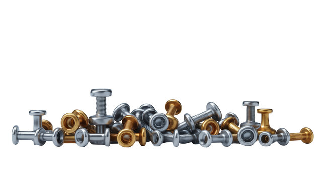 Set of Chrome Steel Bolts and Fasteners