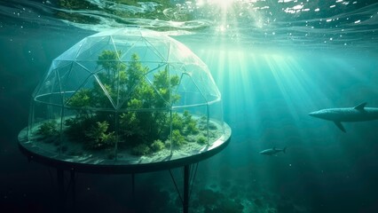 Deep sea dome light effect art illustration