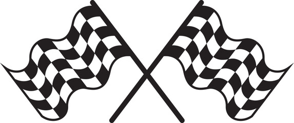 Crossed Checkered Racing Flags eps vector file