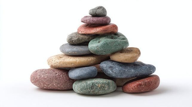 A tower of colorful stones piled carefully