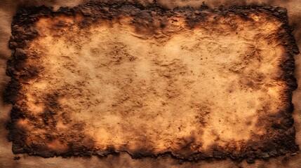 Burning Paper Texture with Fiery Edges and Aged Parchment Center.