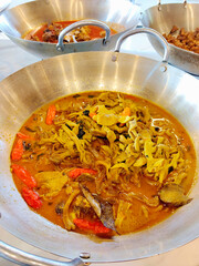 Traditional Sundanese Yellow Curry Chicken Intestines Dish