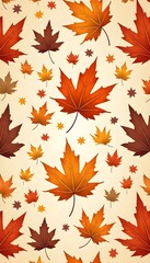 Autumn Leaf Pattern Vector &ndash; Warm Fall Botanical Design HD 4K