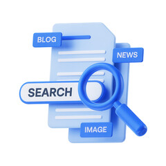 Modern search concept with magnifying glass on document