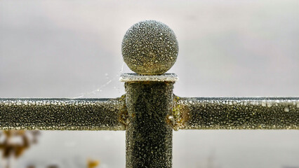 Frost on the iron in the morning.