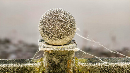 Frost on the iron in the morning.