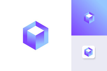 hexagon core icon logo design illustration vector template