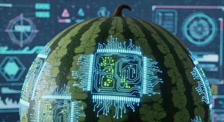 Cybernetic fruit: A fusion of nature and technology in digital artwork